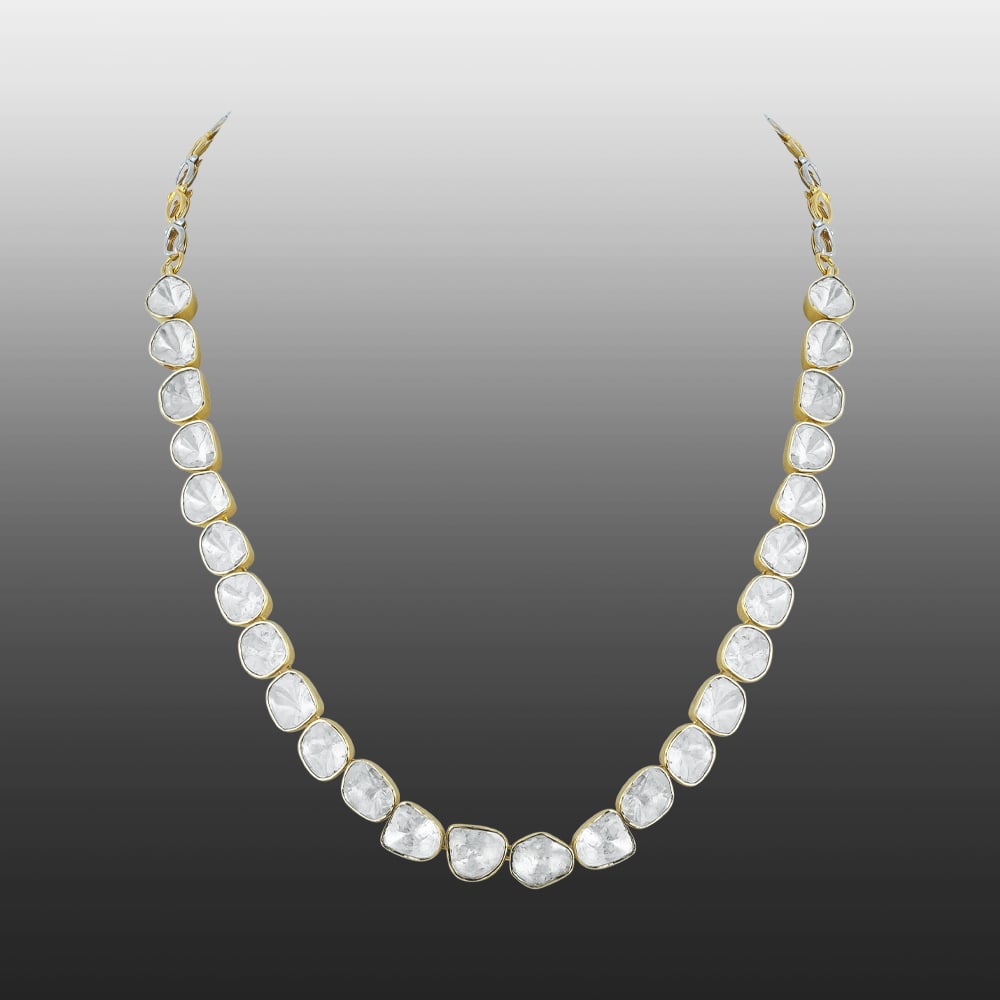 Polki Necklace Line in Open Setting